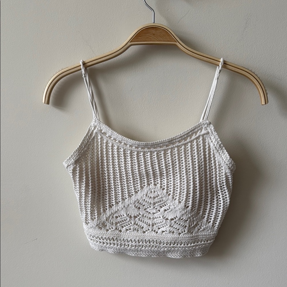 Abercrombie & Fitch Cream Crochet Crop Camisole